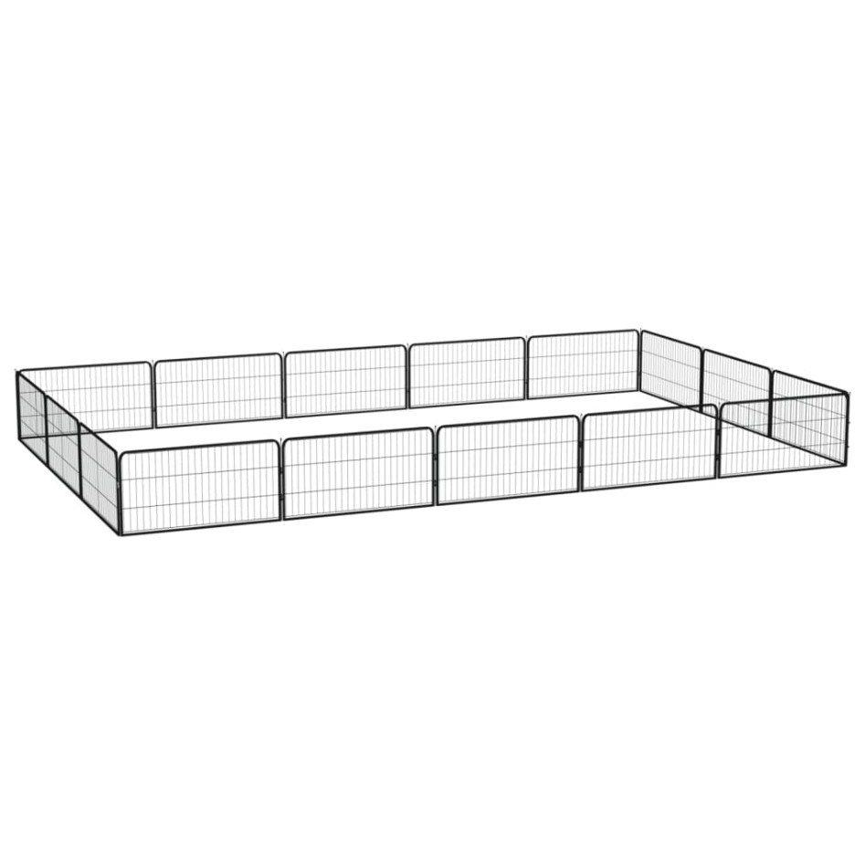 Jaula perros 16 paneles acero recubierto polvo negro 100x50