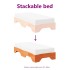 Estructura de cama apilable sin colchón marrón cera 90x190