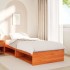 Sofá cama sin colchón madera maciza pino marrón cera 80x200
