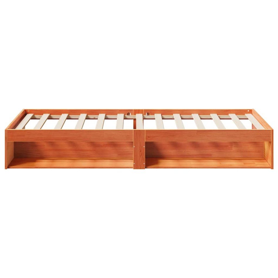 Sofá cama sin colchón madera maciza pino marrón cera 80x200
