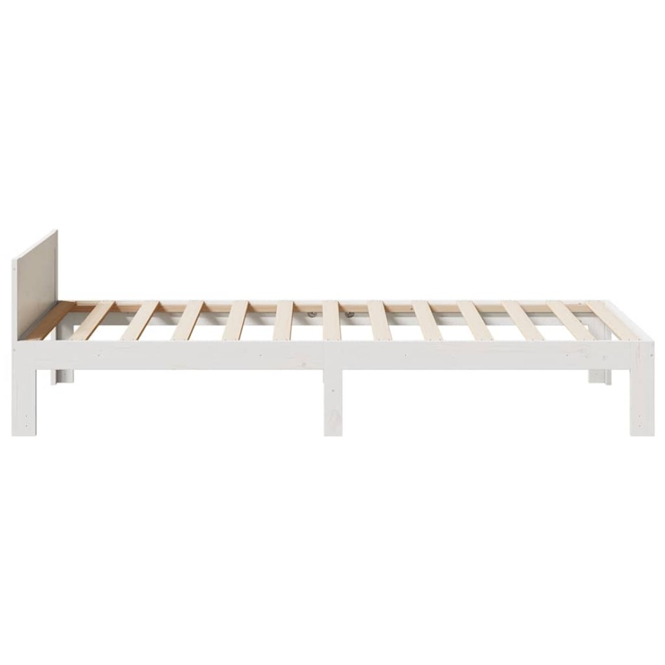 Estructura de cama sin colchón madera de pino blanca 90x200