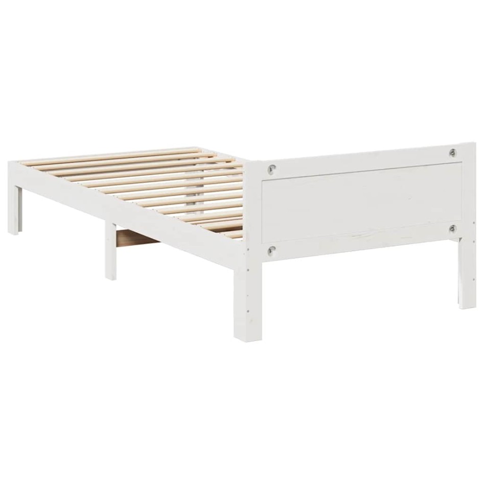 Estructura de cama sin colchón madera de pino blanca 90x200