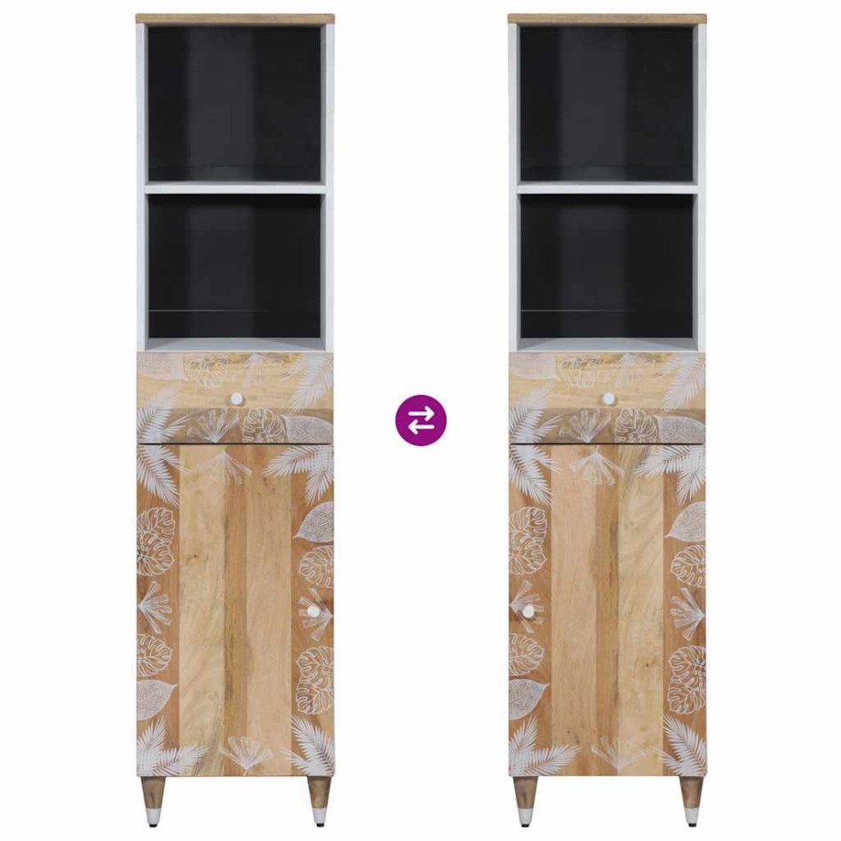 Mueble de baño madera maciza de mango 38x33,5x160