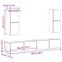 Conjunto de mueble de TV 4 piezas montado la pared madera