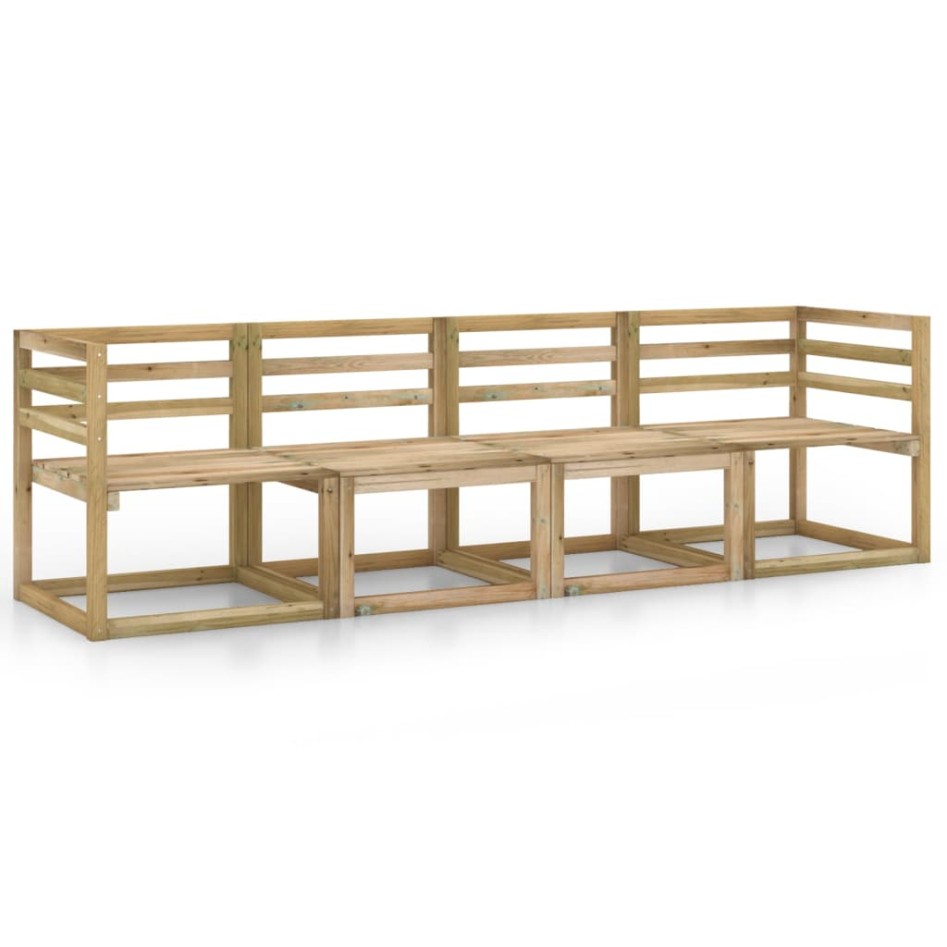 Sofá de jardín 4 plazas madera de pino impregnada