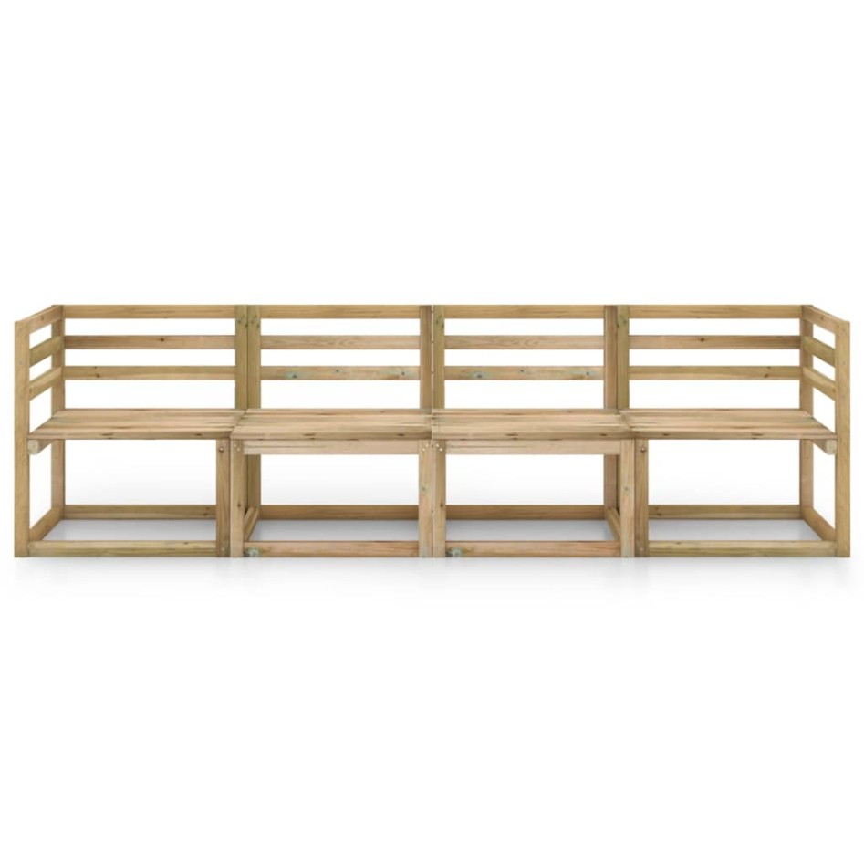 Sofá de jardín 4 plazas madera de pino impregnada