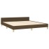 Cama sin colchón de tela marrón oscuro 160x200
