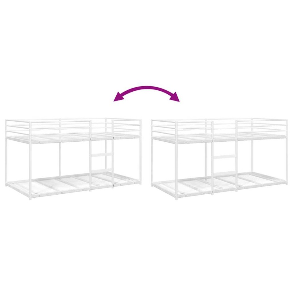 Litera sin colchón acero blanco 90x190