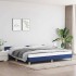 Estructura de cama con cabecero sin colchón tela azul
