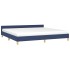 Estructura de cama con cabecero sin colchón tela azul