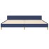 Estructura de cama con cabecero sin colchón tela azul