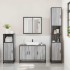 Set de muebles de baño 3 pzas madera contrachapada gris