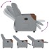 Sillón reclinable eléctrico tela gris