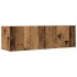 Conjunto de mueble de TV 9 piezas montado la pared madera