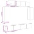 Conjunto de mueble de TV 6 piezas montado la pared madera