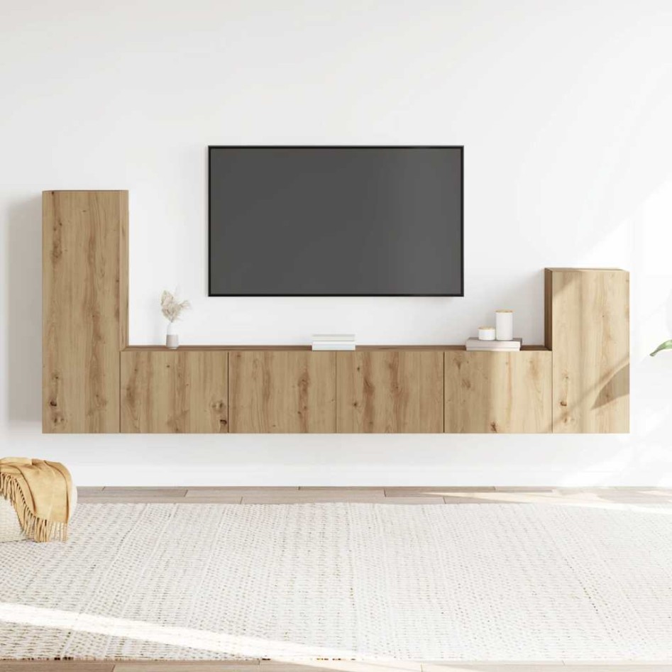 Mueble para TV de pared madera contrachapada artesanal 4