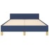 Estructura de cama con cabecero sin colchón tela azul
