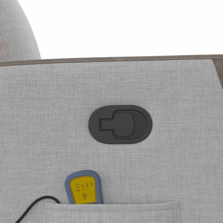 Sillón de masaje reclinable de tela gris