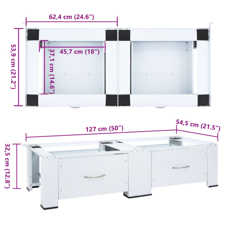 Soporte pedestal doble para lavadora con cajones