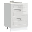 Mueble bajo de cocina Porto alto brillo blanco