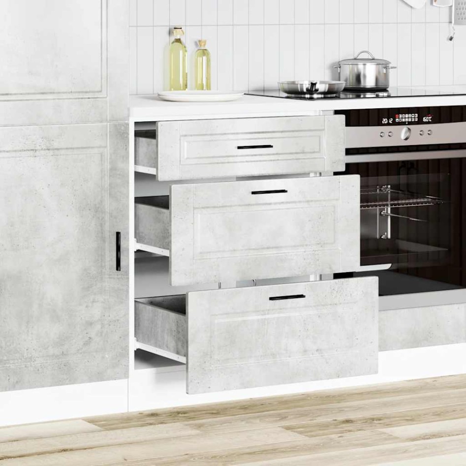 Mueble bajo de cocina porto gris cemento madera
