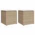 Taburetes de jardín con cojines 2 uds beige 40x40x43