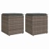 Taburetes de jardín con cojines 2 uds gris 40x40x43