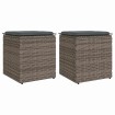 Taburetes de jardín con cojines 2 uds gris 40x40x43 cm