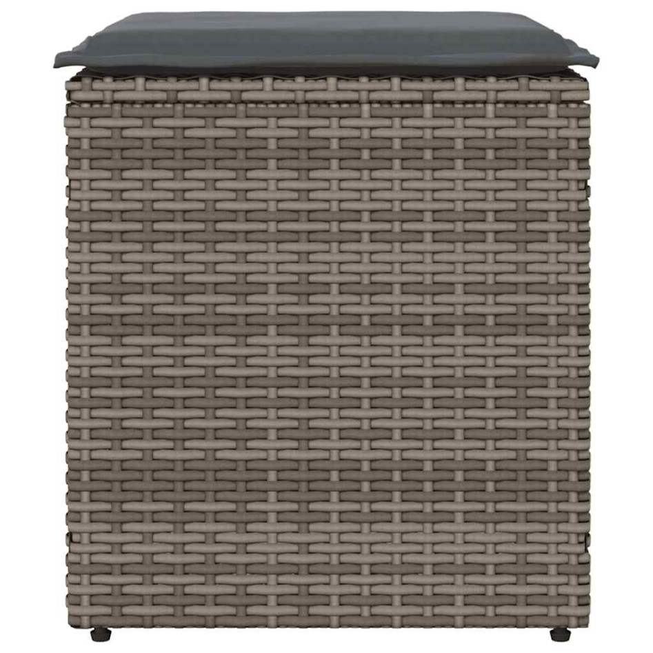 Taburetes de jardín con cojines 2 uds gris 40x40x43