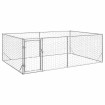 Perrera de exterior puerta acero galvanizado plateado 3x2x1 m