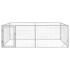 Perrera de exterior puerta acero galvanizado plateado 3x2x1