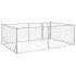 Perrera de exterior puerta acero galvanizado plateado 3x2x1