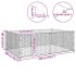 Perrera de exterior puerta acero galvanizado plateado 3x2x1