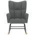 Silla mecedora de tela gris