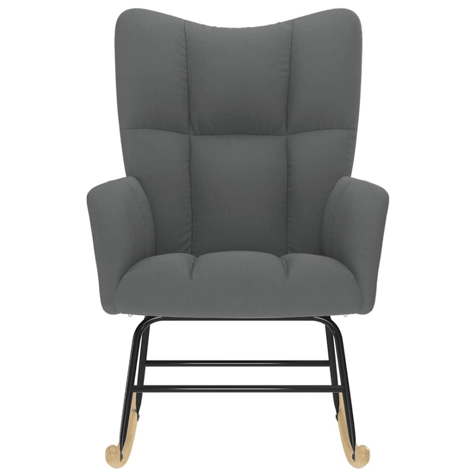 Silla mecedora de tela gris