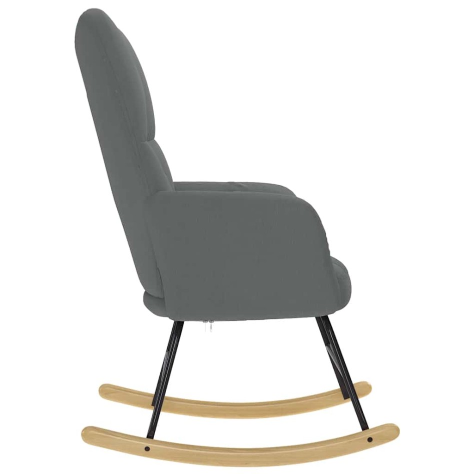 Silla mecedora de tela gris