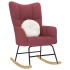 Silla mecedora de tela rojo vino