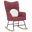 Silla mecedora de tela rojo vino tinto