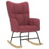 Silla mecedora de tela rojo vino