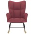 Silla mecedora de tela rojo vino