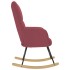Silla mecedora de tela rojo vino