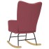 Silla mecedora de tela rojo vino