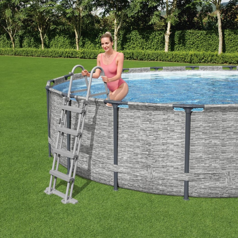 Bestway Escalera de seguridad para piscina 4 peldaños Flowclear 122