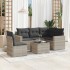 Set de sofás de jardín 6 pzas y cojines ratán sintético