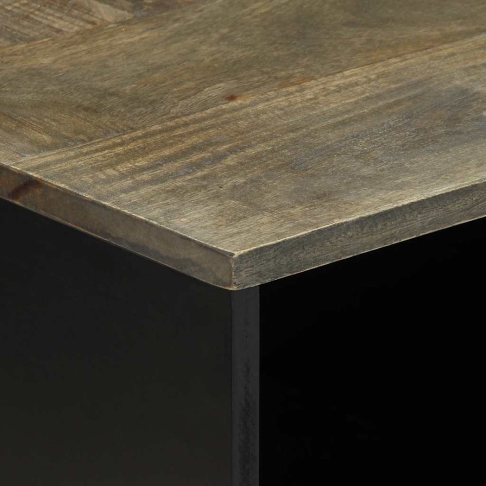 Mesa de centro de madera maciza de mango gris claro 80x50x40