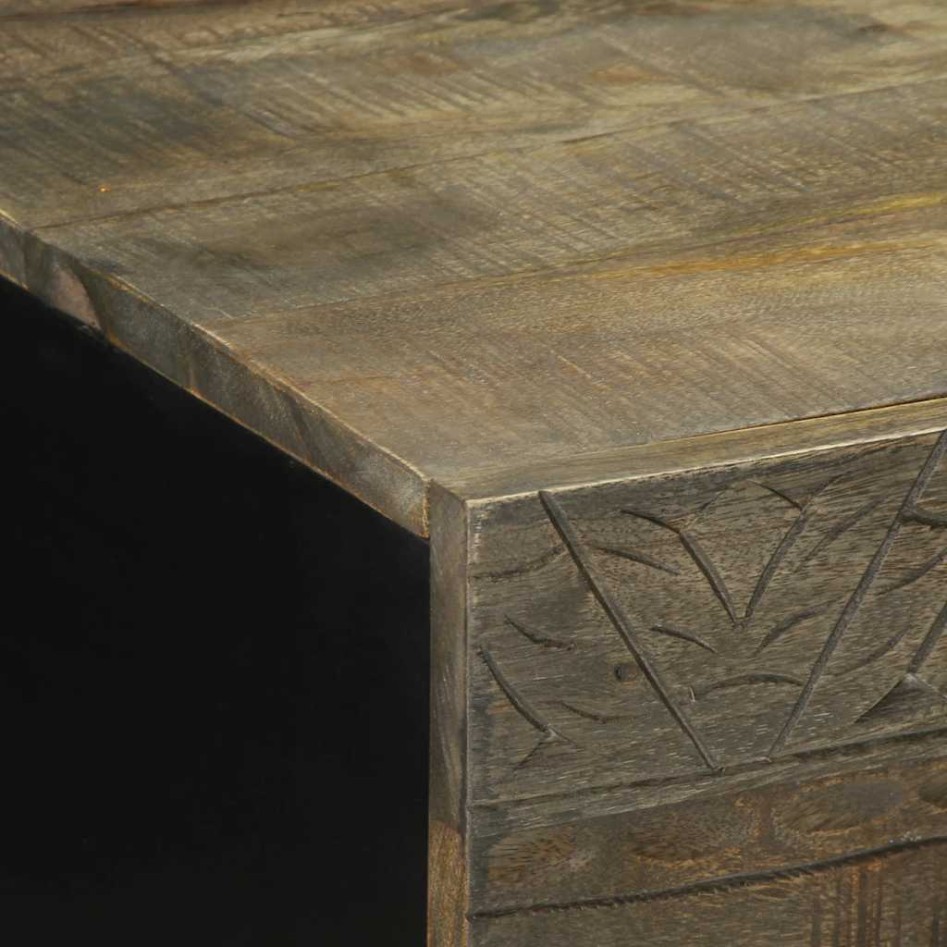 Mesa de centro madera maciza de mango gris claro 100x54x40
