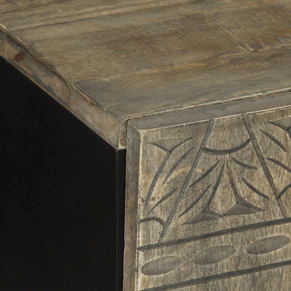 Mueble de TV madera maciza de mango gris claro 105x33,5x46