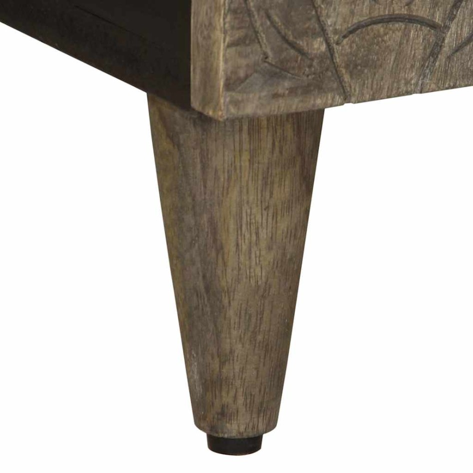 Mueble de TV madera maciza de mango gris claro 105x33,5x46