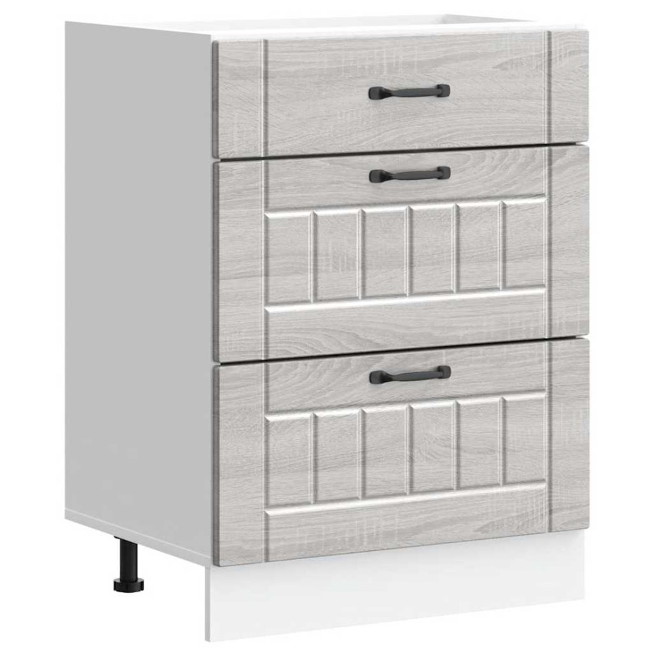 Mueble bajo de cocina Lucca madera contrachapada gris