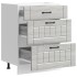 Mueble bajo de cocina Lucca madera contrachapada gris